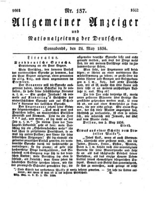 Allgemeiner Anzeiger und Nationalzeitung der Deutschen (Allgemeiner Anzeiger der Deutschen) Samstag 24. Mai 1834