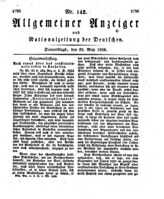 Allgemeiner Anzeiger und Nationalzeitung der Deutschen (Allgemeiner Anzeiger der Deutschen) Donnerstag 29. Mai 1834