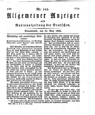 Allgemeiner Anzeiger und Nationalzeitung der Deutschen (Allgemeiner Anzeiger der Deutschen) Samstag 31. Mai 1834