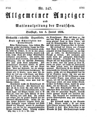 Allgemeiner Anzeiger und Nationalzeitung der Deutschen (Allgemeiner Anzeiger der Deutschen) Dienstag 3. Juni 1834