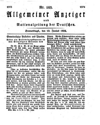 Allgemeiner Anzeiger und Nationalzeitung der Deutschen (Allgemeiner Anzeiger der Deutschen) Donnerstag 19. Juni 1834