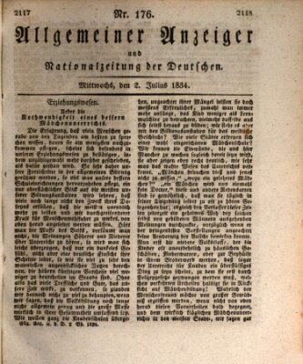 Allgemeiner Anzeiger und Nationalzeitung der Deutschen (Allgemeiner Anzeiger der Deutschen) Mittwoch 2. Juli 1834