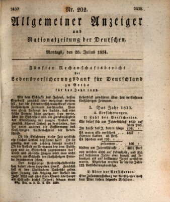 Allgemeiner Anzeiger und Nationalzeitung der Deutschen (Allgemeiner Anzeiger der Deutschen) Montag 28. Juli 1834