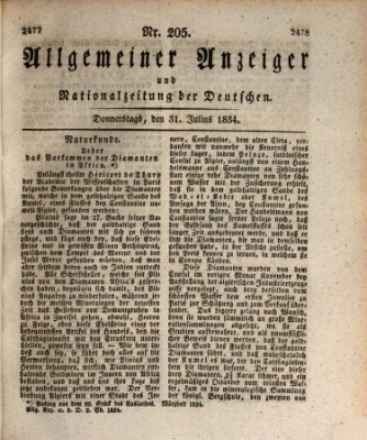 Allgemeiner Anzeiger und Nationalzeitung der Deutschen (Allgemeiner Anzeiger der Deutschen) Donnerstag 31. Juli 1834