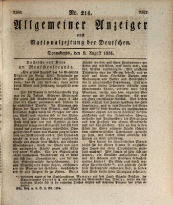 Allgemeiner Anzeiger und Nationalzeitung der Deutschen (Allgemeiner Anzeiger der Deutschen) Samstag 9. August 1834