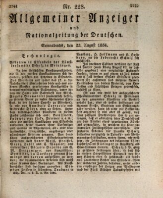 Allgemeiner Anzeiger und Nationalzeitung der Deutschen (Allgemeiner Anzeiger der Deutschen) Samstag 23. August 1834