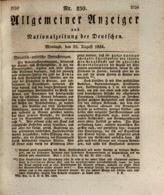 Allgemeiner Anzeiger und Nationalzeitung der Deutschen (Allgemeiner Anzeiger der Deutschen) Montag 25. August 1834