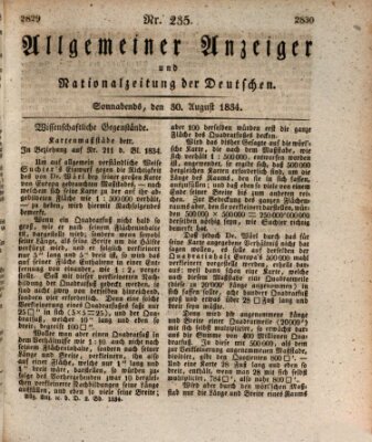 Allgemeiner Anzeiger und Nationalzeitung der Deutschen (Allgemeiner Anzeiger der Deutschen) Samstag 30. August 1834