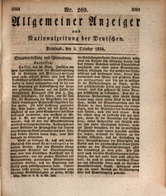 Allgemeiner Anzeiger und Nationalzeitung der Deutschen (Allgemeiner Anzeiger der Deutschen) Freitag 3. Oktober 1834