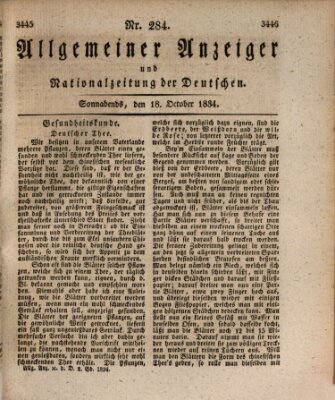 Allgemeiner Anzeiger und Nationalzeitung der Deutschen (Allgemeiner Anzeiger der Deutschen) Samstag 18. Oktober 1834