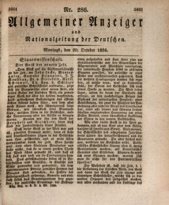 Allgemeiner Anzeiger und Nationalzeitung der Deutschen (Allgemeiner Anzeiger der Deutschen) Montag 20. Oktober 1834