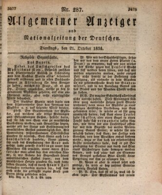 Allgemeiner Anzeiger und Nationalzeitung der Deutschen (Allgemeiner Anzeiger der Deutschen) Dienstag 21. Oktober 1834