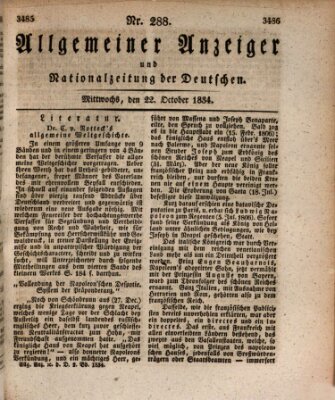 Allgemeiner Anzeiger und Nationalzeitung der Deutschen (Allgemeiner Anzeiger der Deutschen) Mittwoch 22. Oktober 1834