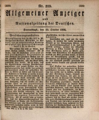 Allgemeiner Anzeiger und Nationalzeitung der Deutschen (Allgemeiner Anzeiger der Deutschen) Donnerstag 23. Oktober 1834