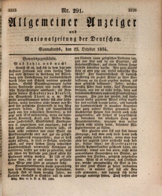 Allgemeiner Anzeiger und Nationalzeitung der Deutschen (Allgemeiner Anzeiger der Deutschen) Samstag 25. Oktober 1834