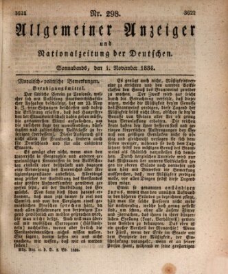 Allgemeiner Anzeiger und Nationalzeitung der Deutschen (Allgemeiner Anzeiger der Deutschen) Samstag 1. November 1834