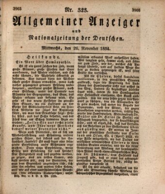 Allgemeiner Anzeiger und Nationalzeitung der Deutschen (Allgemeiner Anzeiger der Deutschen) Mittwoch 26. November 1834