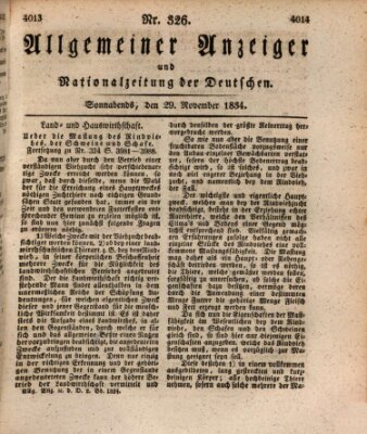 Allgemeiner Anzeiger und Nationalzeitung der Deutschen (Allgemeiner Anzeiger der Deutschen) Samstag 29. November 1834