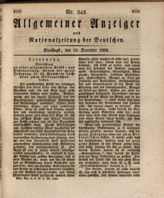 Allgemeiner Anzeiger und Nationalzeitung der Deutschen (Allgemeiner Anzeiger der Deutschen) Dienstag 16. Dezember 1834