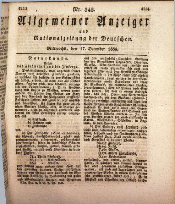 Allgemeiner Anzeiger und Nationalzeitung der Deutschen (Allgemeiner Anzeiger der Deutschen) Mittwoch 17. Dezember 1834