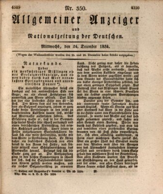 Allgemeiner Anzeiger und Nationalzeitung der Deutschen (Allgemeiner Anzeiger der Deutschen) Mittwoch 24. Dezember 1834