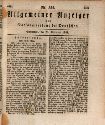 Allgemeiner Anzeiger und Nationalzeitung der Deutschen (Allgemeiner Anzeiger der Deutschen) Sonntag 28. Dezember 1834