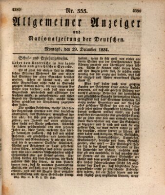 Allgemeiner Anzeiger und Nationalzeitung der Deutschen (Allgemeiner Anzeiger der Deutschen) Montag 29. Dezember 1834