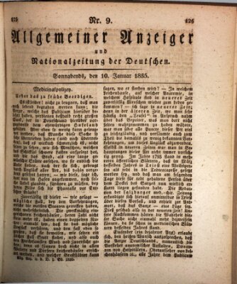 Allgemeiner Anzeiger und Nationalzeitung der Deutschen (Allgemeiner Anzeiger der Deutschen) Samstag 10. Januar 1835