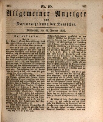 Allgemeiner Anzeiger und Nationalzeitung der Deutschen (Allgemeiner Anzeiger der Deutschen) Mittwoch 21. Januar 1835