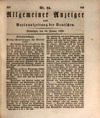 Allgemeiner Anzeiger und Nationalzeitung der Deutschen (Allgemeiner Anzeiger der Deutschen) Sonntag 25. Januar 1835