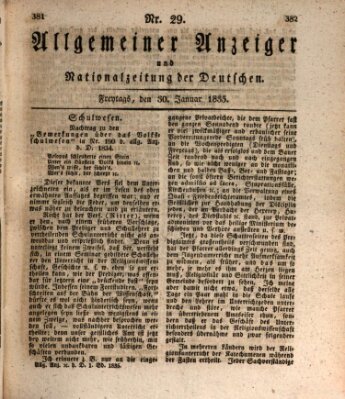 Allgemeiner Anzeiger und Nationalzeitung der Deutschen (Allgemeiner Anzeiger der Deutschen) Freitag 30. Januar 1835