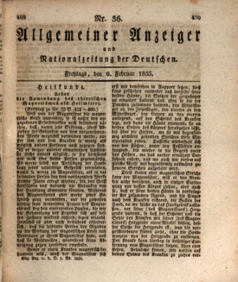 Allgemeiner Anzeiger und Nationalzeitung der Deutschen (Allgemeiner Anzeiger der Deutschen) Freitag 6. Februar 1835