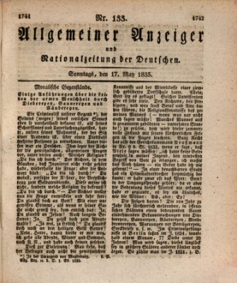 Allgemeiner Anzeiger und Nationalzeitung der Deutschen (Allgemeiner Anzeiger der Deutschen) Sonntag 17. Mai 1835