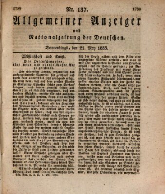 Allgemeiner Anzeiger und Nationalzeitung der Deutschen (Allgemeiner Anzeiger der Deutschen) Donnerstag 21. Mai 1835