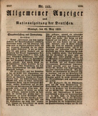 Allgemeiner Anzeiger und Nationalzeitung der Deutschen (Allgemeiner Anzeiger der Deutschen) Montag 25. Mai 1835