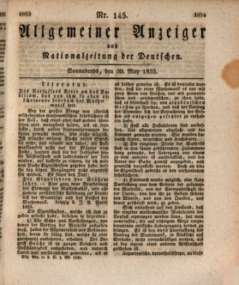 Allgemeiner Anzeiger und Nationalzeitung der Deutschen (Allgemeiner Anzeiger der Deutschen) Samstag 30. Mai 1835