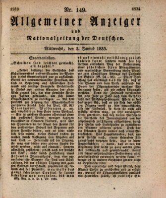 Allgemeiner Anzeiger und Nationalzeitung der Deutschen (Allgemeiner Anzeiger der Deutschen) Mittwoch 3. Juni 1835