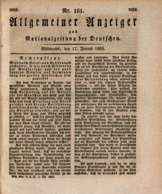 Allgemeiner Anzeiger und Nationalzeitung der Deutschen (Allgemeiner Anzeiger der Deutschen) Mittwoch 17. Juni 1835