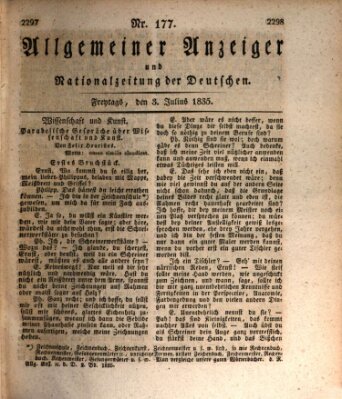 Allgemeiner Anzeiger und Nationalzeitung der Deutschen (Allgemeiner Anzeiger der Deutschen) Freitag 3. Juli 1835