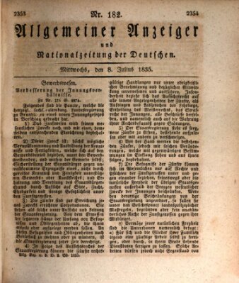 Allgemeiner Anzeiger und Nationalzeitung der Deutschen (Allgemeiner Anzeiger der Deutschen) Mittwoch 8. Juli 1835