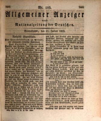 Allgemeiner Anzeiger und Nationalzeitung der Deutschen (Allgemeiner Anzeiger der Deutschen) Samstag 11. Juli 1835