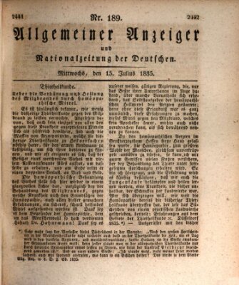 Allgemeiner Anzeiger und Nationalzeitung der Deutschen (Allgemeiner Anzeiger der Deutschen) Mittwoch 15. Juli 1835