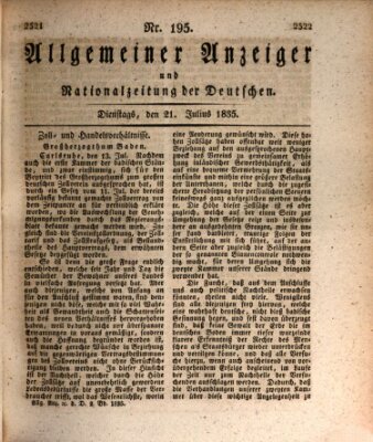 Allgemeiner Anzeiger und Nationalzeitung der Deutschen (Allgemeiner Anzeiger der Deutschen) Dienstag 21. Juli 1835