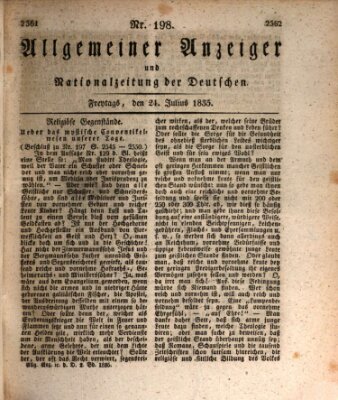 Allgemeiner Anzeiger und Nationalzeitung der Deutschen (Allgemeiner Anzeiger der Deutschen) Freitag 24. Juli 1835