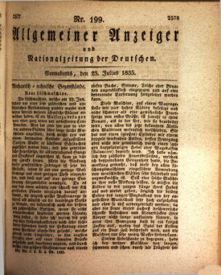 Allgemeiner Anzeiger und Nationalzeitung der Deutschen (Allgemeiner Anzeiger der Deutschen) Samstag 25. Juli 1835