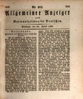 Allgemeiner Anzeiger und Nationalzeitung der Deutschen (Allgemeiner Anzeiger der Deutschen) Dienstag 28. Juli 1835