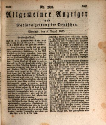 Allgemeiner Anzeiger und Nationalzeitung der Deutschen (Allgemeiner Anzeiger der Deutschen) Montag 3. August 1835