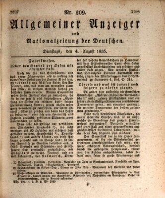 Allgemeiner Anzeiger und Nationalzeitung der Deutschen (Allgemeiner Anzeiger der Deutschen) Dienstag 4. August 1835