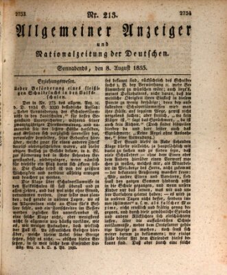 Allgemeiner Anzeiger und Nationalzeitung der Deutschen (Allgemeiner Anzeiger der Deutschen) Samstag 8. August 1835