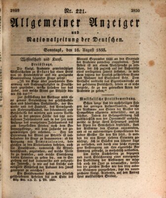 Allgemeiner Anzeiger und Nationalzeitung der Deutschen (Allgemeiner Anzeiger der Deutschen) Sonntag 16. August 1835